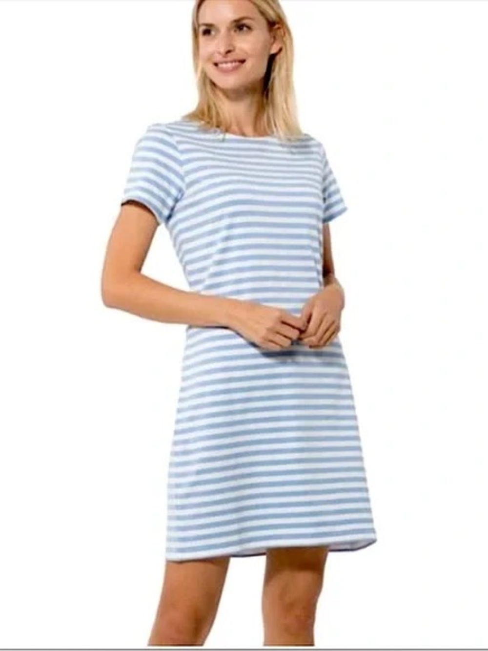 NEW STS Sail to Sable Shift Dress Women's Size Small Blue White Stripe Nautical
